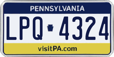 PA license plate LPQ4324