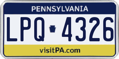 PA license plate LPQ4326
