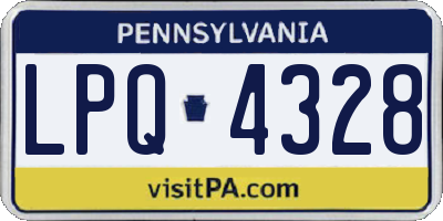 PA license plate LPQ4328