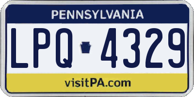 PA license plate LPQ4329