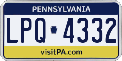 PA license plate LPQ4332