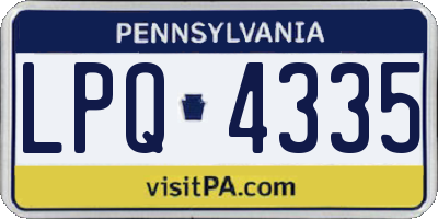 PA license plate LPQ4335