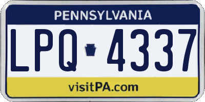 PA license plate LPQ4337