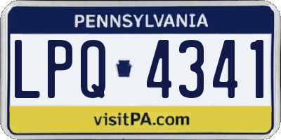 PA license plate LPQ4341