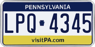 PA license plate LPQ4345