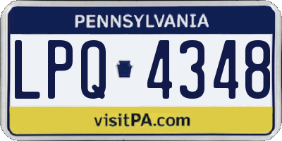 PA license plate LPQ4348