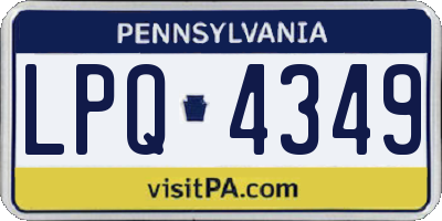 PA license plate LPQ4349