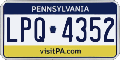 PA license plate LPQ4352