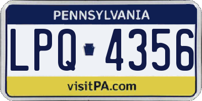 PA license plate LPQ4356
