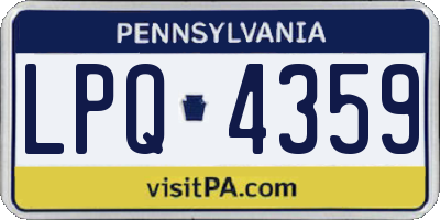 PA license plate LPQ4359