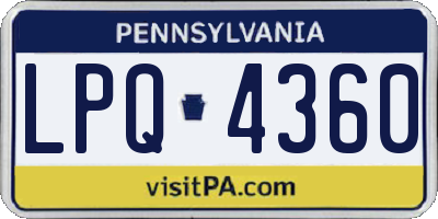 PA license plate LPQ4360