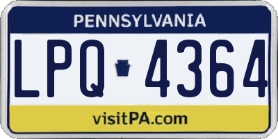 PA license plate LPQ4364