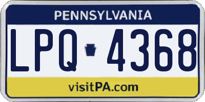 PA license plate LPQ4368