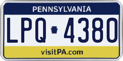 PA license plate LPQ4380