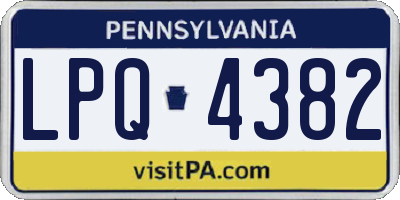 PA license plate LPQ4382