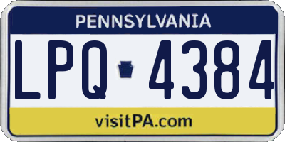 PA license plate LPQ4384