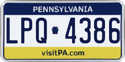 PA license plate LPQ4386