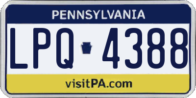 PA license plate LPQ4388