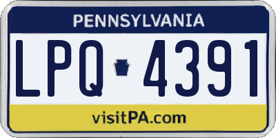 PA license plate LPQ4391