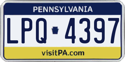 PA license plate LPQ4397
