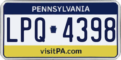PA license plate LPQ4398