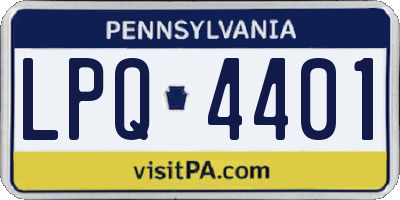 PA license plate LPQ4401