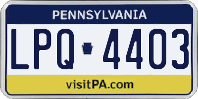 PA license plate LPQ4403