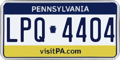 PA license plate LPQ4404