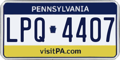 PA license plate LPQ4407