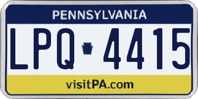 PA license plate LPQ4415