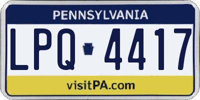 PA license plate LPQ4417