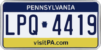 PA license plate LPQ4419
