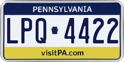 PA license plate LPQ4422