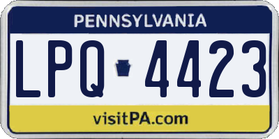 PA license plate LPQ4423