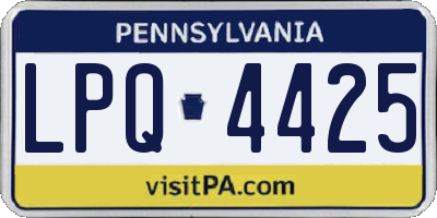 PA license plate LPQ4425