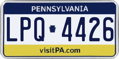 PA license plate LPQ4426