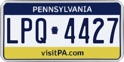 PA license plate LPQ4427