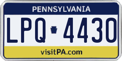 PA license plate LPQ4430
