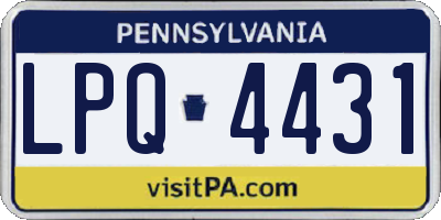PA license plate LPQ4431