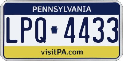 PA license plate LPQ4433