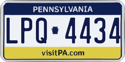 PA license plate LPQ4434