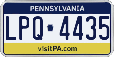 PA license plate LPQ4435