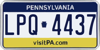 PA license plate LPQ4437