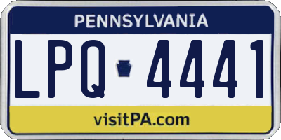 PA license plate LPQ4441