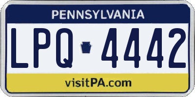 PA license plate LPQ4442