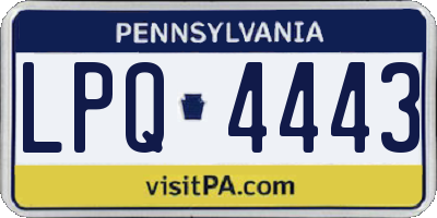 PA license plate LPQ4443