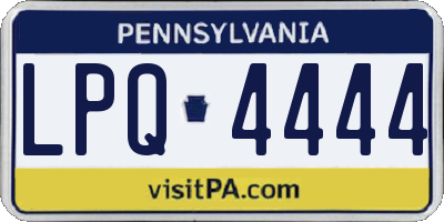 PA license plate LPQ4444