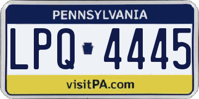 PA license plate LPQ4445