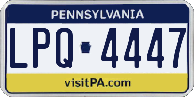 PA license plate LPQ4447