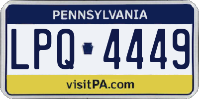 PA license plate LPQ4449